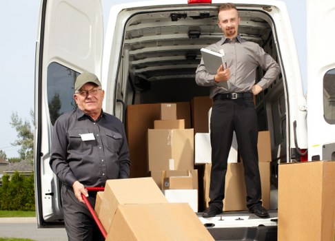 Removal team preparing items for a Bromley move