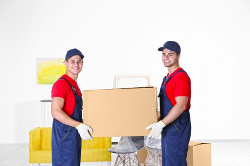 House movers preparing a Bromley home move with boxes and furniture
