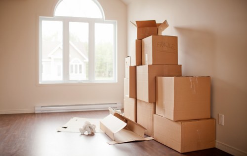 Furniture and boxes being transported from a Bromley property